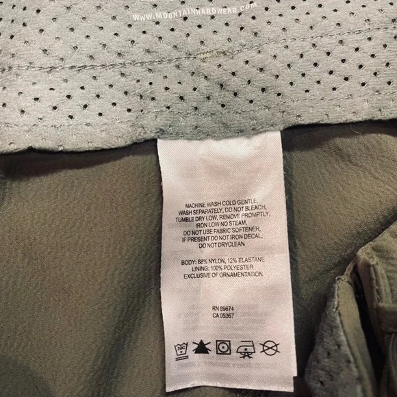 MOUNTAIN HARDWEAR Women's Yuma II Convertible Pant Olive Size 14 - Picture 4 of 4